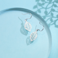 wholesale S925 Sterling Silver Earrings Women Korean Style Fashion Elegant Sweet Leaf Earrings Personality Leaf Jewelry E9179-0-4