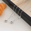 wholesale S925 Sterling Silver Classic Korean Minimalist Choker Necklace for Women with Heart Pendant, Versatile and Elegant-0-4