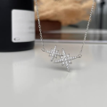 wholesale 925 Silver Maker's Hexagram Pendant Necklace for Women, Fashionable Niche Design, Minimalist Style, Luxury Collarbone Chain-0-0