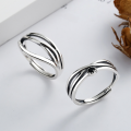 wholesale S925 Sterling Silver Unconventional Geometric Minimalist Design Adjustable Ring for Men and Women, Inspired by Dongdaemun Style-0-0
