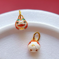 wholesale Gold-plated 925 Ancient Silver Enameled Four Meatballs Pendant, Golden Toad, Pi Xiu, Koi, Magpie Drop Pendant DIY-0-5