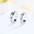wholesale 18K Gold Inlaid with Natural Diamond Couple's Rotatable Ring Full Diamond Band Engagement and Wedding Ring for Men and Women-0-2