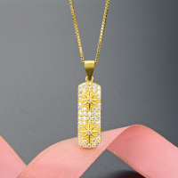 wholesale S925 Silver Square Pendant Accessory with Zirconia Hexagram Pendant Necklace for Women, Korean Style Collarbone Chain-Single Pendant - Without Chain 925 Silver