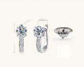 wholesale Pure Silver Minimalist Contemporary Korean Style Moissanite Stud Earrings for Women, Small Batch Design with Micro-Pave Setting, Cool Ear Clips-0-6