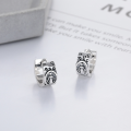 wholesale S990 Silver Fashion Retro Literary and Sports Syrian Style Trendy Versatile Design Letter Earrings and Ear Cuffs-0-1