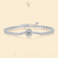 wholesale S925 Sterling Silver Moissanite Bracelet, New European and American Style Light Luxury Handmade Jewelry, Source Direct Wholesale Chain-0-0