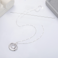 wholesale S925 Silver Cloud Tide Pavilion Fashion Minimalist Geometric Double Buckle Luxury Style Versatile Necklace for Women-0-2