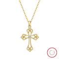wholesale [925 Sterling Silver] Cloud Traction New Style Celtic Knot Necklace Wholesale, Sterling Silver Chain with Silver Cross Pendant Necklace-0-0