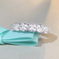 wholesale S925 Sterling Silver New Square Full Diamond Row Ring High Carbon Zirconia Women's Wholesale Hot Style-Square Diamond>No. 5