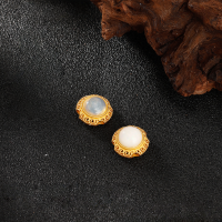 wholesale 925 Silver Gold-Plated Natural Opal Hollow Bead Spacer Handmade Beaded Bracelet Necklace DIY Jewelry Accessories-8m Opal Accessories