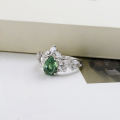 wholesale S925 Silver Plated 14K Gold with Moss Agate/Alexandrite Ring Set, Summer New Collection by Dunli Jewelry-0-3