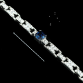 wholesale 925 Silver Gold-Plated Bracelet with High Carbon Diamonds Royal Blue Princess Cut Art Deco Retro Women's Bracelet-0-1