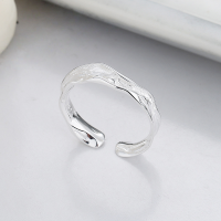 wholesale S925 Sterling Silver Irregular Wrinkle Textured Open Ring Ins Style Minimalist Luxury Wind Ring for Women-DY145/approx. 2g Opening adjustable