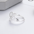wholesale S925 Sterling Silver Korean Dongdaemun Multi-Layer Twisted Crossover Open Ring Creative Personality Index Finger Ring for Women-0-3