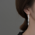 wholesale S925 Silver Sparkling Earrings with Star Chain Tassel Long Drop Earrings for Women G8914-0-1