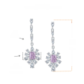 wholesale High-carbon steel, new TikTok live hot-selling rectangular pink ice-cut pink diamond ladies' earrings-0-5