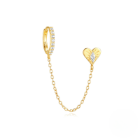 wholesale S925 Sterling Silver Geometric Evil Eye Zircon Earrings With Crystal Accents-Single gold #5&gt;925 silver