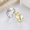 wholesale S925 Sterling Silver Simple French Style Irregular Shaped Open Ring Versatile Fashion Luxury Wind Ring-0-0