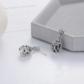 wholesale S925 sterling silver vintage ethnic-style distressed craft lotus seed pod hollow-out design earrings-0-2