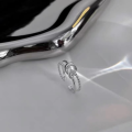 wholesale S925 Sterling Silver Cross Knot Ring for Women, Xiaohongshu Viral Minimalist Versatile Ins Style Open Adjustable Ring-0-2