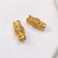wholesale S925 Gold-Plated Full Diamond Turning Bead Spacer Semi-Finished DIY Jewelry Crystal Jewelry Bracelet Necklace Accessories-0-1
