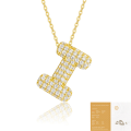 wholesale 925 Silver Plated with 18K Gold, Cross-Border Europe and America New Letter Pendant Necklace, Fashion-Forward Versatile Moissanite Chain-0-39