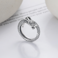 wholesale S925 Sterling Silver Majestic Embossed 3D Zodiac Dragon Design Adjustable Open Ring Traditional Chinese Style Index Finger Ring-0-2