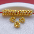wholesale Metal material: 925 ancient silver gold-plated fittings, engraved coiled small gold circle, six-syllable mantra spacer, meteorite surface, twist spacer bead DIY-0-13