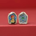 wholesale S925 Sterling Silver Plain Silver Enameled Zhajilamu Yellow Jambhala Pendant, Eight Great Guardians Green Tara, and 12 Zodiac Charms-0-15