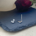 wholesale S925 Silver Minimalist Heart-shaped Earrings with Small Fresh Love Micro-set Zircon Studs for Women, Source Spot Wholesale-0-2