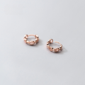 wholesale S925 Sterling Silver Korean Style Minimalist Pig Nose Interlocking Fashion Geometric Hollow-Out Earrings G8393-0-1