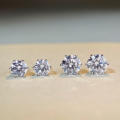 wholesale S925 silver classic six-prong moissanite stud earrings with closed back, 1ct moissanite earrings for women, wholesale for cross-border-0-1