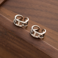 wholesale S925 Sterling Silver Thai Silver Small Pig Nose Ear Cuff, Vintage Ins Style Trendy Cool Ear Accessories M03807-S925 silver pair 925 silver