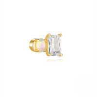 wholesale S925 Sterling Silver Moon Heart Opal Cylinder Threaded Ear Cartilage Stud,。-Single gold #14