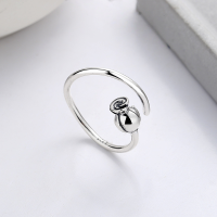 wholesale S925 sterling silver Korean-style minimalist romantic tulip open ring, ins small fresh versatile index finger ring for women-1016JM/approx. 3g>Adjustable opening