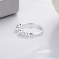 wholesale S925 Sterling Silver Fashion Minimalist Cross-Border Small Bead Simple Circle Cold and Trendy Design Open Adjustable Ring for Women-0-3