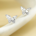 wholesale 925 Sterling Silver Inlaid with Zirconia Butterfly Ear Studs Wholesale, Women's Earrings Summer Small Unique Design-0-3
