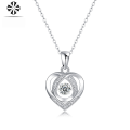 wholesale S925 Sterling Silver Moissanite Pendant "Heart with You" Necklace New Style Choker Chain from Source Factory Direct Shipping-0-1