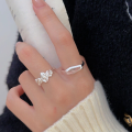 wholesale S925 Sterling Silver Adjustable Open Geometric Irregular Ring, Minimalist Design Unique Finger Ring-0-0