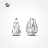 wholesale S925 Sterling Silver Light Luxury INS Style Women's Stud Earrings with Exquisite Star Carving Design, Fashionable and Elegant U-Shaped Teardrop Earrings-DY110336-SW-WH>925 silver