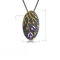 wholesale S925 Sterling Silver Designer Pendant with Natural Amethyst, Exuding Georgian Elegance, Featuring a Scattered Petals Design-0-0