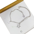 wholesale S925 Sterling Silver Five-Pointed Star Bracelet for Women, Small Batch Design, Light Luxury Gift for Girlfriend Gift Hand Jewelry-0-4
