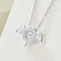 wholesale S925 Sterling Silver Maker's Angel Demon Guardian Necklace for Women, Ins Minimalist Elegant Pendant with Beating Heart Collarbone Chain-0-3