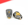 wholesale Gold-Plated S925 Ancient Silver Diety Mahakala Nine-Tailed Fox Huiwen Citipati Master Three-Passage Bead DIY Bracelet Accessory-0-5