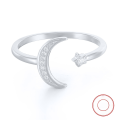 wholesale S925 sterling silver geometric star and moon ring, small batch design, multiple styles, adjustable open ring, one size fits all-0-28