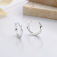wholesale S925 Sterling Silver Wave Design Twist Möbius Hoop Ear Clasp Simple Hong Kong Style Fashion Earrings for Women-249R/approx. 1.9g 925 silver