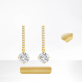 wholesale 14k Gold Light Luxury Round Lab-Grown Diamond Earrings with Natural Diamond Accents, 05 Carat Stud Earrings-0-0