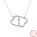 wholesale S925 Sterling Silver Cloud-Pull Jewelry Double Heart Twisted Zirconia Collarbone Necklace, Versatile and Elegant, Direct from Manufacturer-0-1