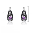 wholesale 925 Sterling Silver Embellished Luxury Designer Natural Amethyst Earrings, Opulent Floral Collection-0-0