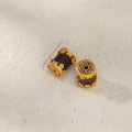 wholesale S925 ancient method gold-plated silver fittings set with natural agarwood wood fortune bead barrel bead spacer bead old bead DIY bracelet-0-11